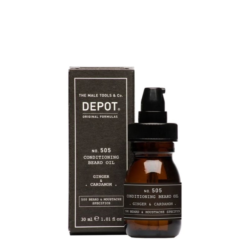 Луксозно масло за брада Depot No. 505 Conditioning Beard Oil 30ml Ginger & Cardamom