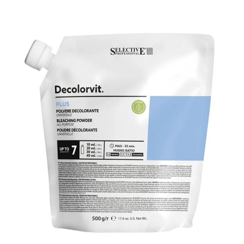 Обезцветяваща супра за коса до 7 тона Selective Decolorvit Plus Bleaching Powder 500g