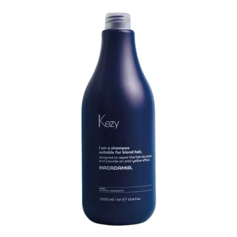 Шампоан против жълтеникави оттенъци за руса коса Kezy Macadamia Anti-yellow shampoo for blond hair 1000 ml