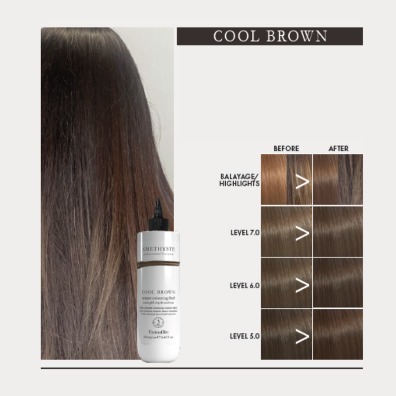 Оцветяващ флуид за коса Farmavita Amethyste Instant Colouring Fluid Cool Brown 250 ml — изглед 2