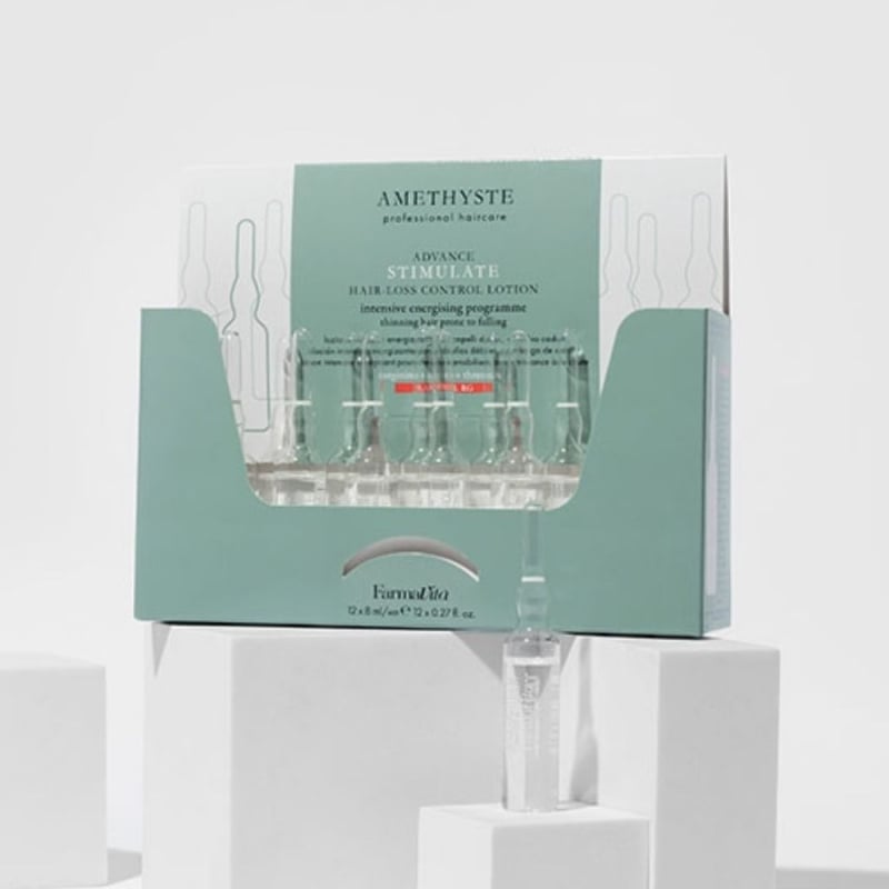 Ампули против косопад и стимулиране на растежа за изтъняваща коса Farmavita Amethyste Advance Stimulate Hair-Loss Control Lotion 12 x 8 ml — изглед 2