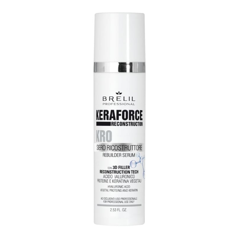 Реконструиращ серум с хиалурон, кератин и растителни протеини Brelil Keraforce Rebuilder Serum KR0 75 ml