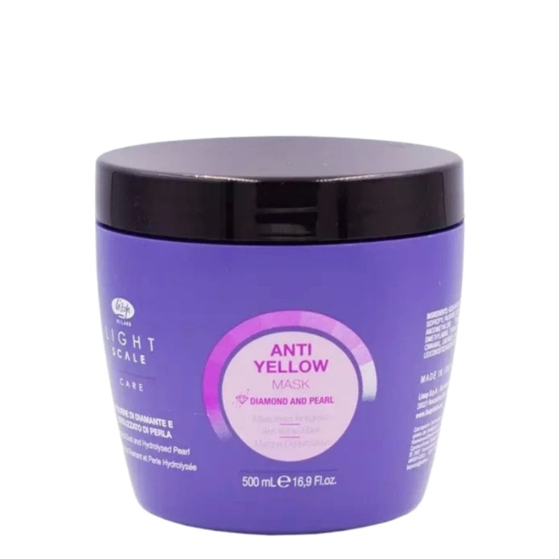 Интензивна маска против жълти оттенъци с виолетови пигменти Lisap Milano Light Scale Care Anti-Yellow Mask 500 ml