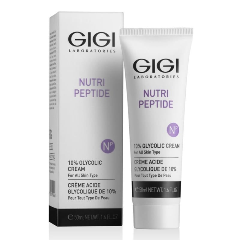 Крем за изглаждане и обновяване с 10% гликолова киселина GIGI Nutri Peptide 10% Glycolic Acid Cream 50 ml