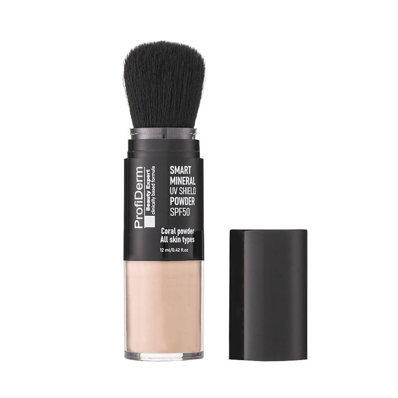 Минерална пудра с четка от морски корали SPF50 Profiderm Smart Mineral UV Shield Powder 12 ml — изглед 2