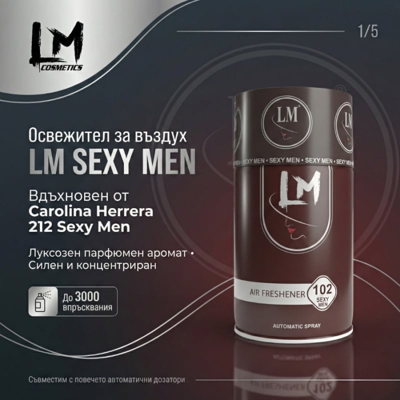 Освежител за въздух LM SEXY MEN 250ml 102 ( пълнител за електронен ароматизатор ) — 2