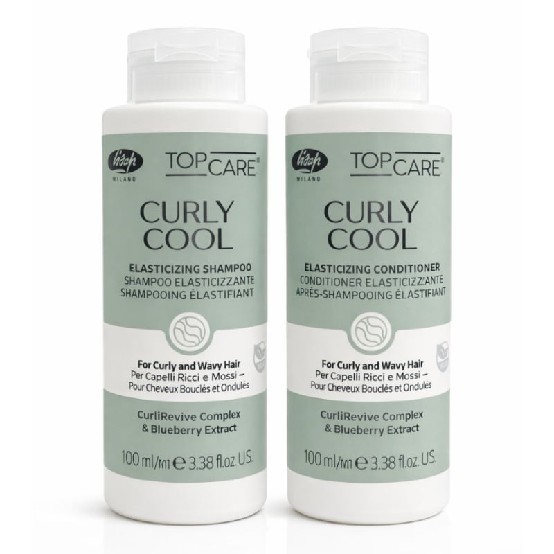Мини комплект за къдрава коса с шампоан и балсам Lisap Top Care Curly Cool 2 x 100 ml