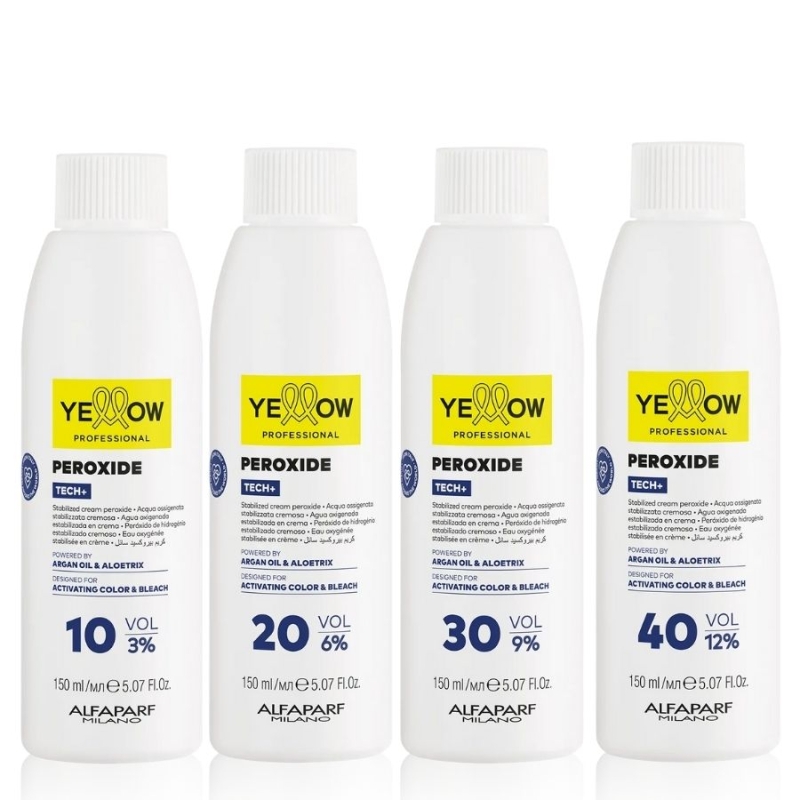 Оксидант за боядисване и изсветляване с арганово масло и Aloetrix – Yellow Professional Peroxide 150 ml