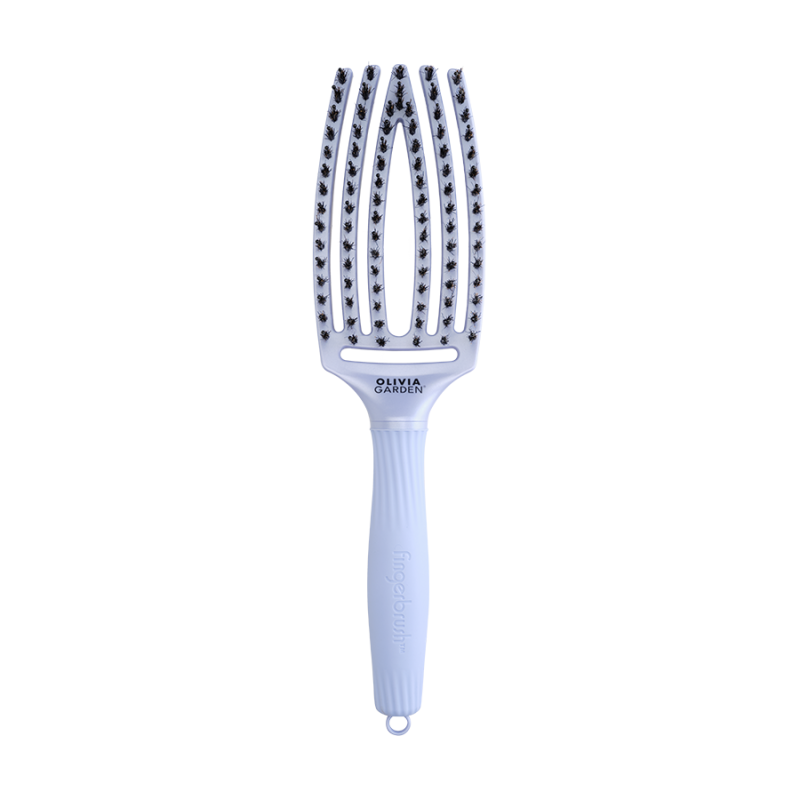 Четка за разресване с глигански косъм и полимерни лакна Olivia Garden Fingerbrush Arctic Lights Polar Blue M