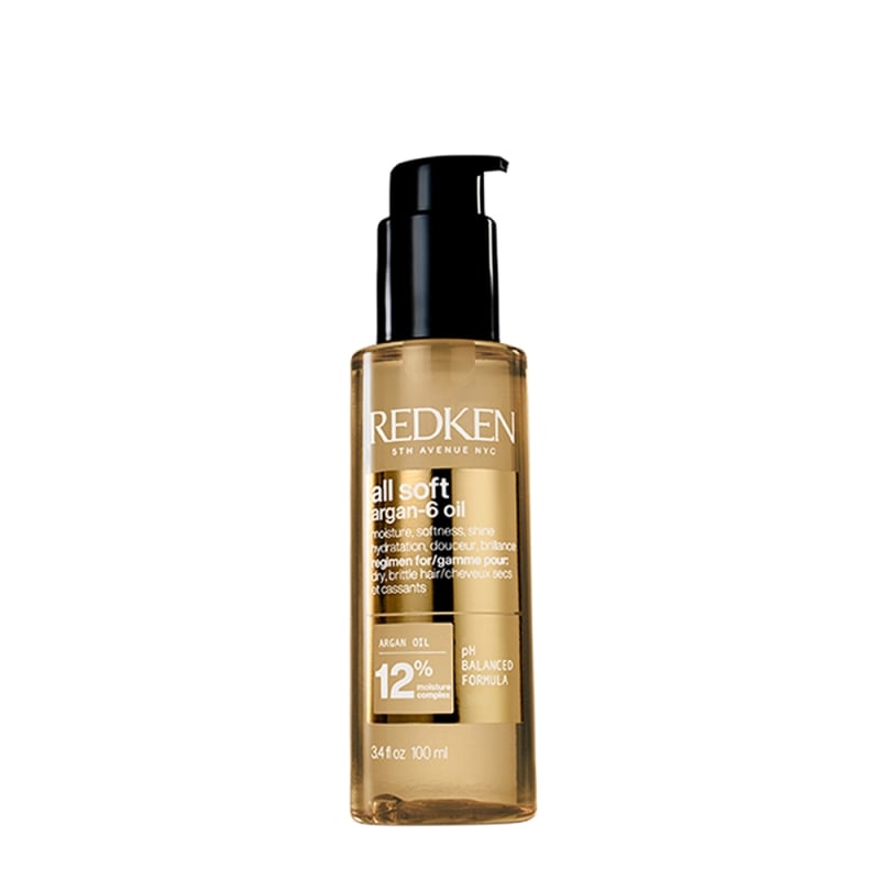 Арганово олио за суха коса с анти-фриз ефект, блясък и термозащита Redken All Soft Argan-6 Hair Oil 100 ml