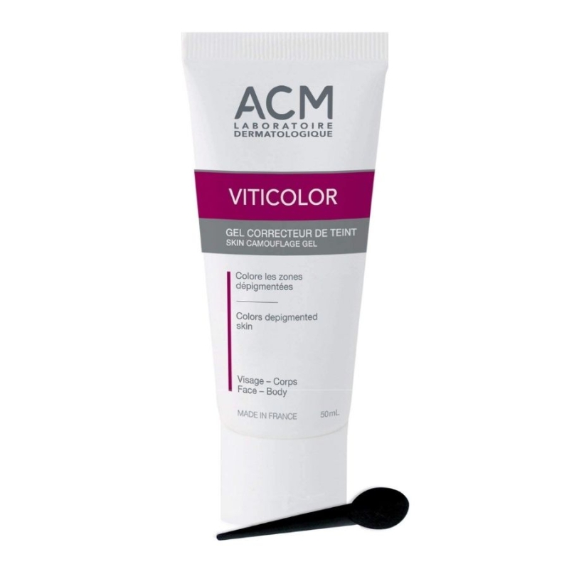 Камуфлажен гел за витилиго и депигментирани зони с DHA и Erythrulose ACM Viticolor Complexion Correcting Gel 50 ml — изглед 3