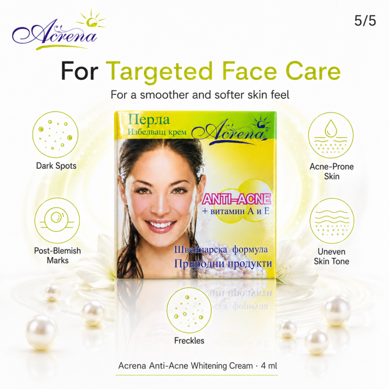 Избелващ крем за лице Acrena Anti-Acne Whitening Cream 4ml — изглед 6