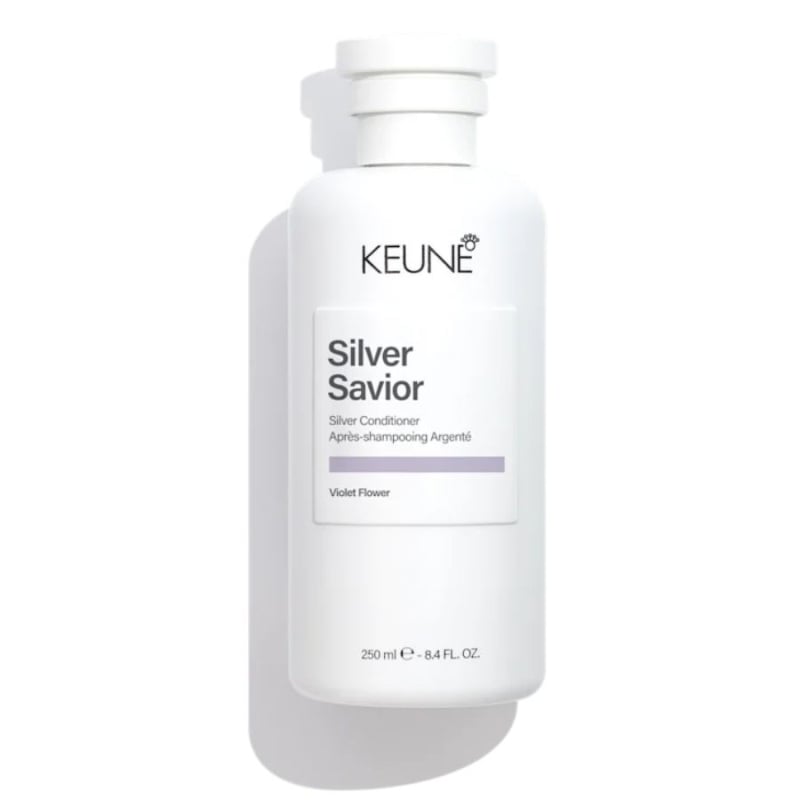 Тониращ балсам против жълти оттенъци за руса, платинена и сива коса Keune Care Silver Savior Conditioner 250 ml
