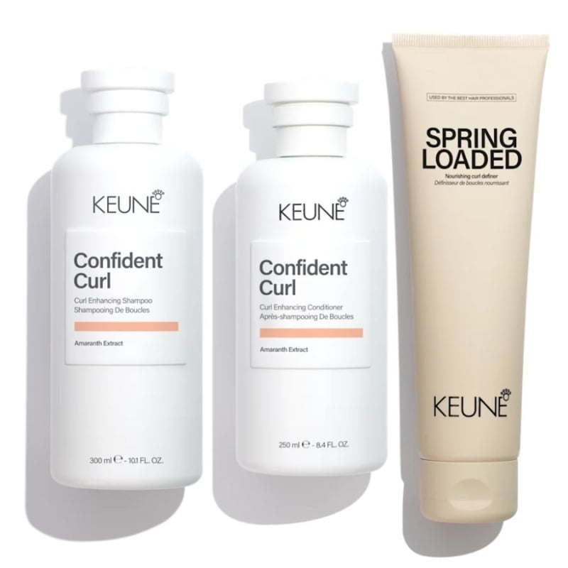 Професионален комплект за дефиниране на къдрава коса Keune Curls Bundle – 3 продукта