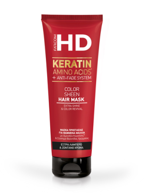 Маска за боядисана коса с кератинови аминокиселини & система против избледняване на цвета  HD Color Sheen Shampoo 250ml