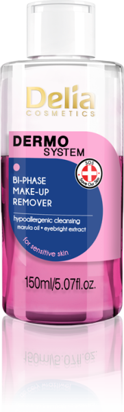 Хипоалергичен Двуфазен лосион за почистване на грим Dermo System Bi-phase make-up remover hypoallergenic Pink 150ml