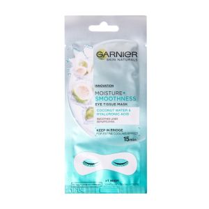 Памучна маска за подпухнали очи Garnier Moisture Smoothness Eye Tissue Mask Coconut+ Hyaluron