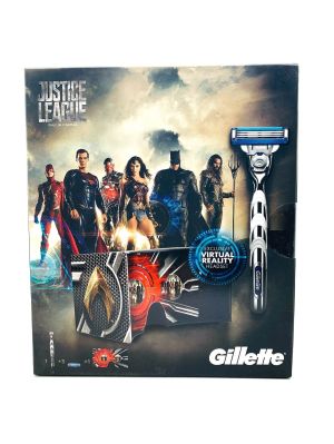 Мъжки подаръчен комплект Gillette Mach 3 Justice League Самобръсначка + Резервни ножчета + Комплект за виртуална реалност 