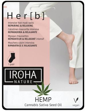 Маска за крака с конопено масло Iroha Repairing & Relaxing Foot Mask Socks with Cannabis