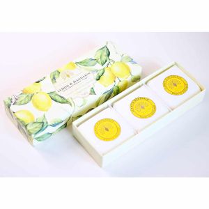 Комплект луксозни сапуни в кутия с Лимон и Мандарина The English Soap Company Lemon & Mandarine Soap 3x100g