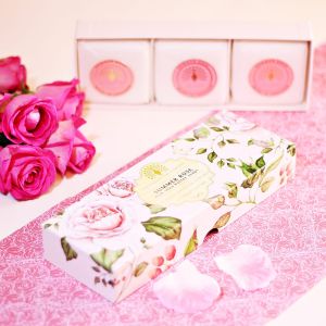 Комплект луксозни сапуни в кутия с Роза The English Soap Company Summer Rose Soap 3x100g