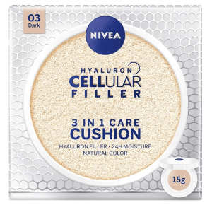 Фон дьо тен с естествено покритие Nivea Hyaluron Cellular Filler 3 in 1 Care Cushion 15g (РАЗЛИЧНИ НЮАНСИ)