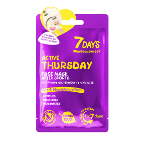 7 Days Active Thursday Face Mask with Peony and Blueberry Extracts 1pcs 