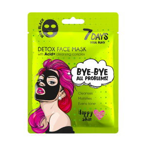 Детоксикираща маска за лице 7 Days Total Black Bye-Bye All Problems! Detox Face Mask 1pcs