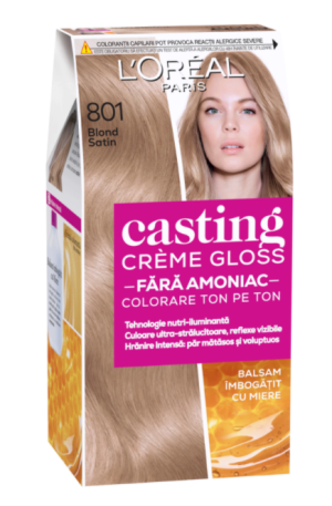 Безамонячна боя Loreal Casting Creme Gloss Hair Color 801 BLOND SATIN