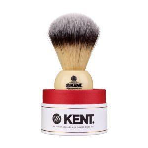 Четка за бръснене с бяла дръжка - средна Kent BK8S Medium Synthetic Shaving Brush