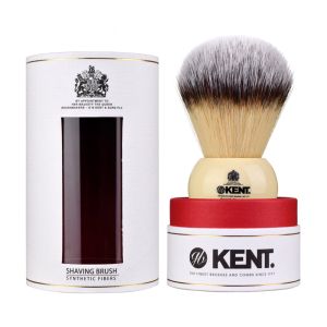 Четка за бръснене с бяла дръжка - голяма Kent BK12S Large Synthetic Shaving Brush
