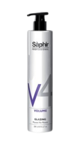 Глазинг фикс - Моделиращ флуид за коса, придаващ обем Saphir Volume 4 Glazing Mousse No Mousse Fluid 200ml
