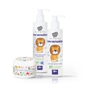 Сет с 3 продукта грижа за бебе - момче Elfeya Baby Gift Box Love Sensation 3pcs 