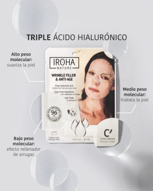 Дълбоко хидратираща маска за лице и шия с тройна хиалуронова киселина Iroha Wrinkle Filler & Anti-Age Face Mask with Triple Hyaluronic Acid