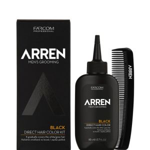 Комплект мъжка черна тонираща боя за коса Arren Men's Grooming Black Direct Hair Color Kit 80ml 