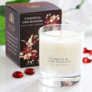 Ароматна свещ с Клематис и Цвят Лайм The English Soap Company Clematis & Lime Blossom Pure Soy Candle 170ml 
