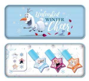 Детски комплект с лакове за нокти в метална кутия Markwins Disney Frozen II Unleashed Winter Cheer 1580362