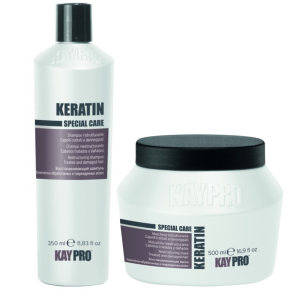 Дуо възстановяващ сет с кератин за трети­ра­на и увредена коса KAYPRO Kerаtin Set Shampoo + Mask