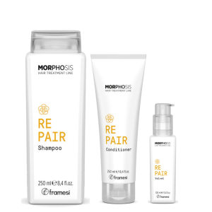 Сет за изтощена коса комплект от 3 части Framesi Morphosis Repair Set 3pcs - Shampoo + Conditioner+Fluid