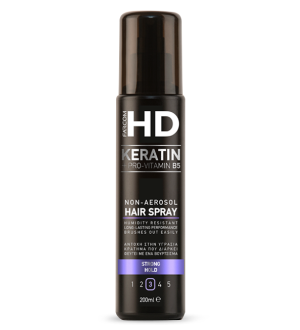 Течен лак за коса силна фиксация Farcom HD Keratin Non Aerosol Hairspray Strong Hold 200ml 
