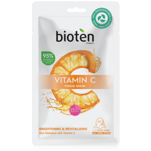 Озаряваща и ревитализираща лист маска за лице с Витамин С Bioten Vitamin C Brightening & Revitalizing Tissue Mask 1pcs