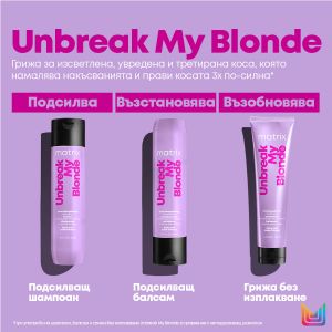 Възстановяваща грижа за обезцветена и слаба коса Matrix Unbreak My Blonde Reviving Leave-in Treatment 150ml