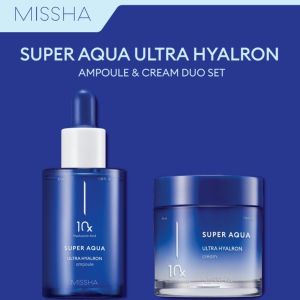 Комплект за дълбока хидратация Missha Super Aqua Ultra Hyalron Ampoule & Cream Duo Set