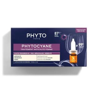 Ампули против прогресивен косопад PHYTO Phytocyane Progressive Hair Loss Treatment for Women 12X5ml