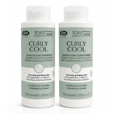 Мини комплект за къдрава коса с шампоан и балсам Lisap Top Care Curly Cool 2 x 100 ml