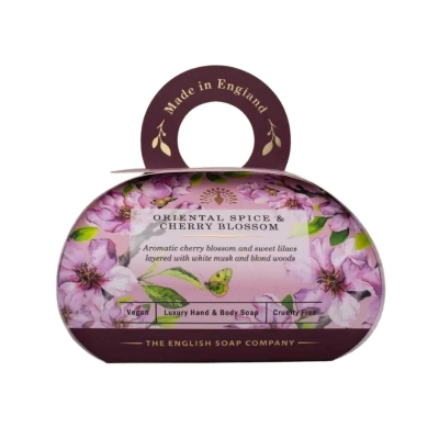 The English Soap Company Oriental Spice and Cherry Blossom Large Gift Bath Soap 260g 