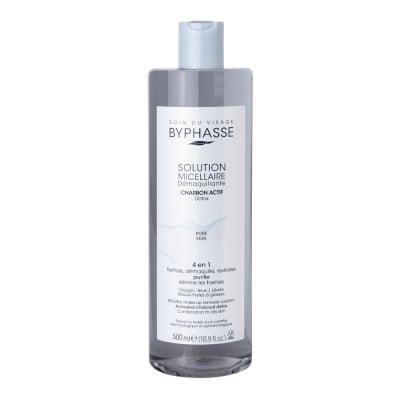 Мицеларна вода с активен въглен Byphasse Micellar Make-up Remover Solution 500ml