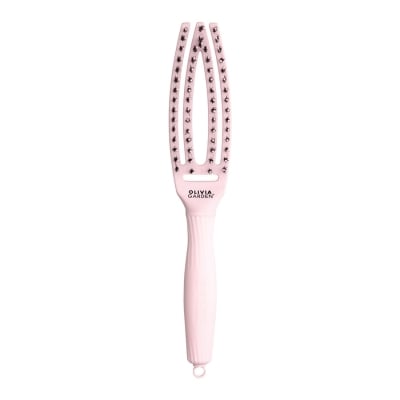 Четка за разресване с глигански косъм и полимерни лакна Olivia Garden Fingerbrush Combo Pastel Pink S